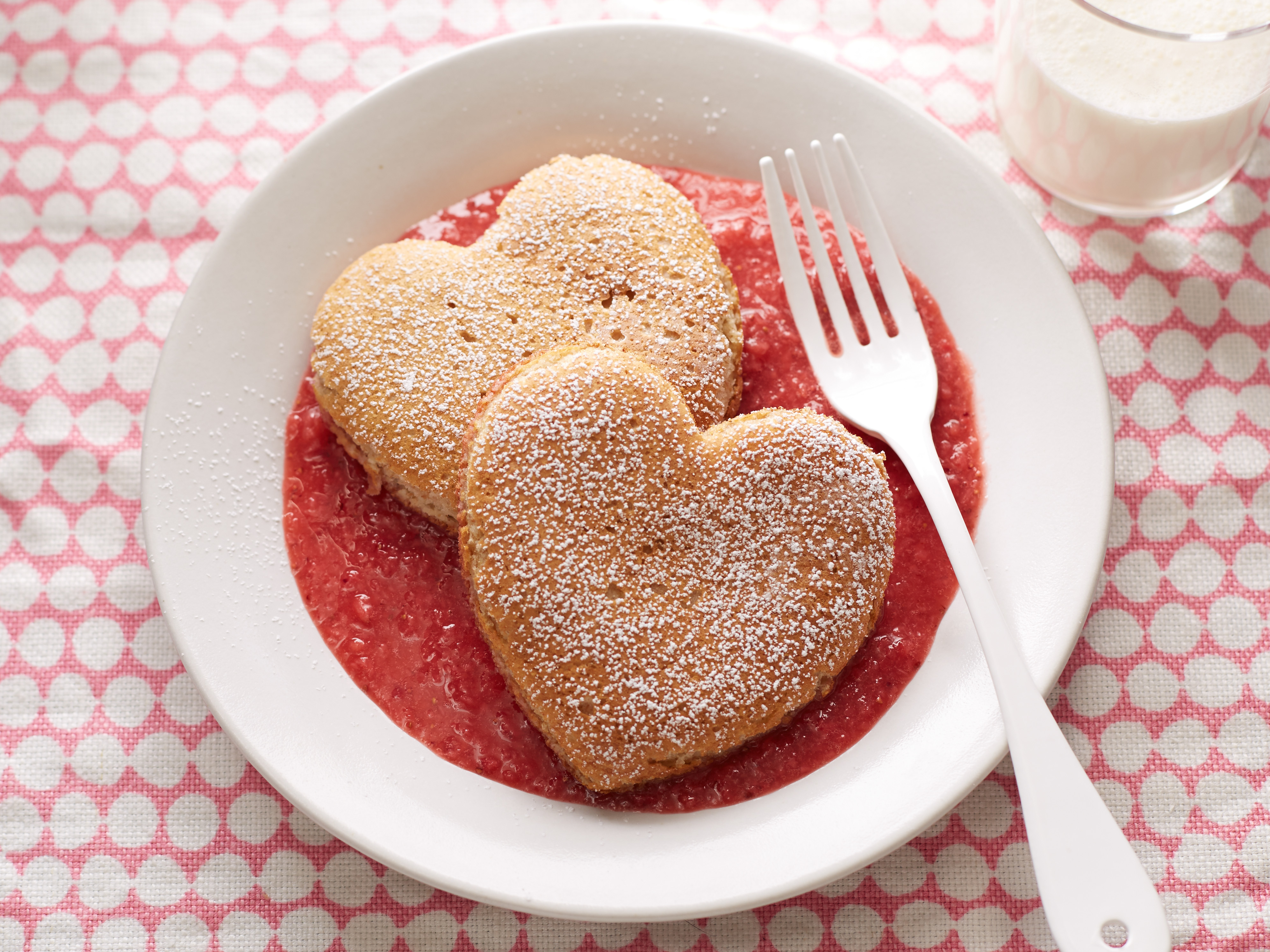 Heart-Shaped Whole-Wheat Pancakes with Strawberry Sauce Recipe | Ellie  Krieger | Food Network