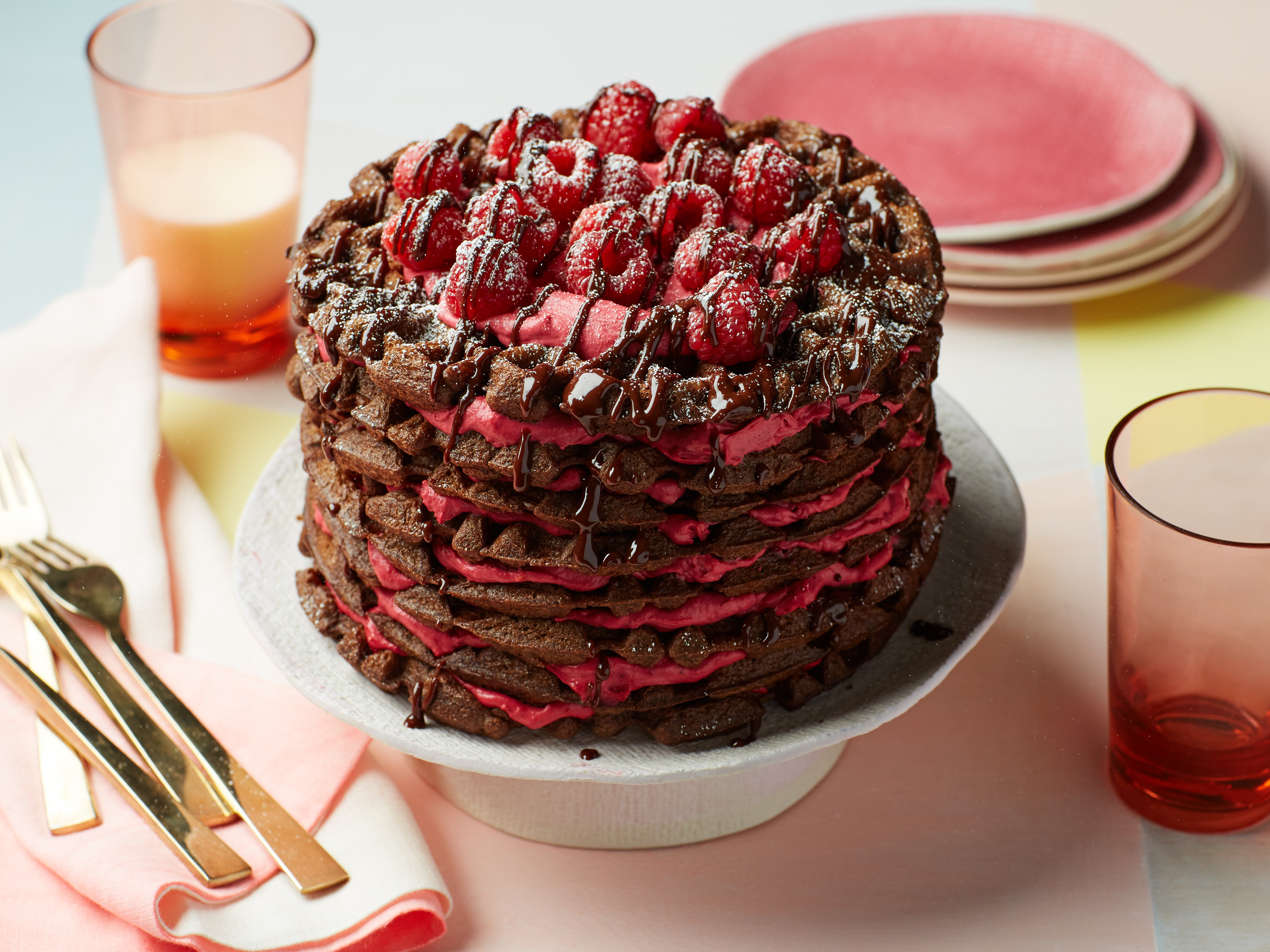 Chocolate Raspberry Cake with Whipped Chocolate Ganache