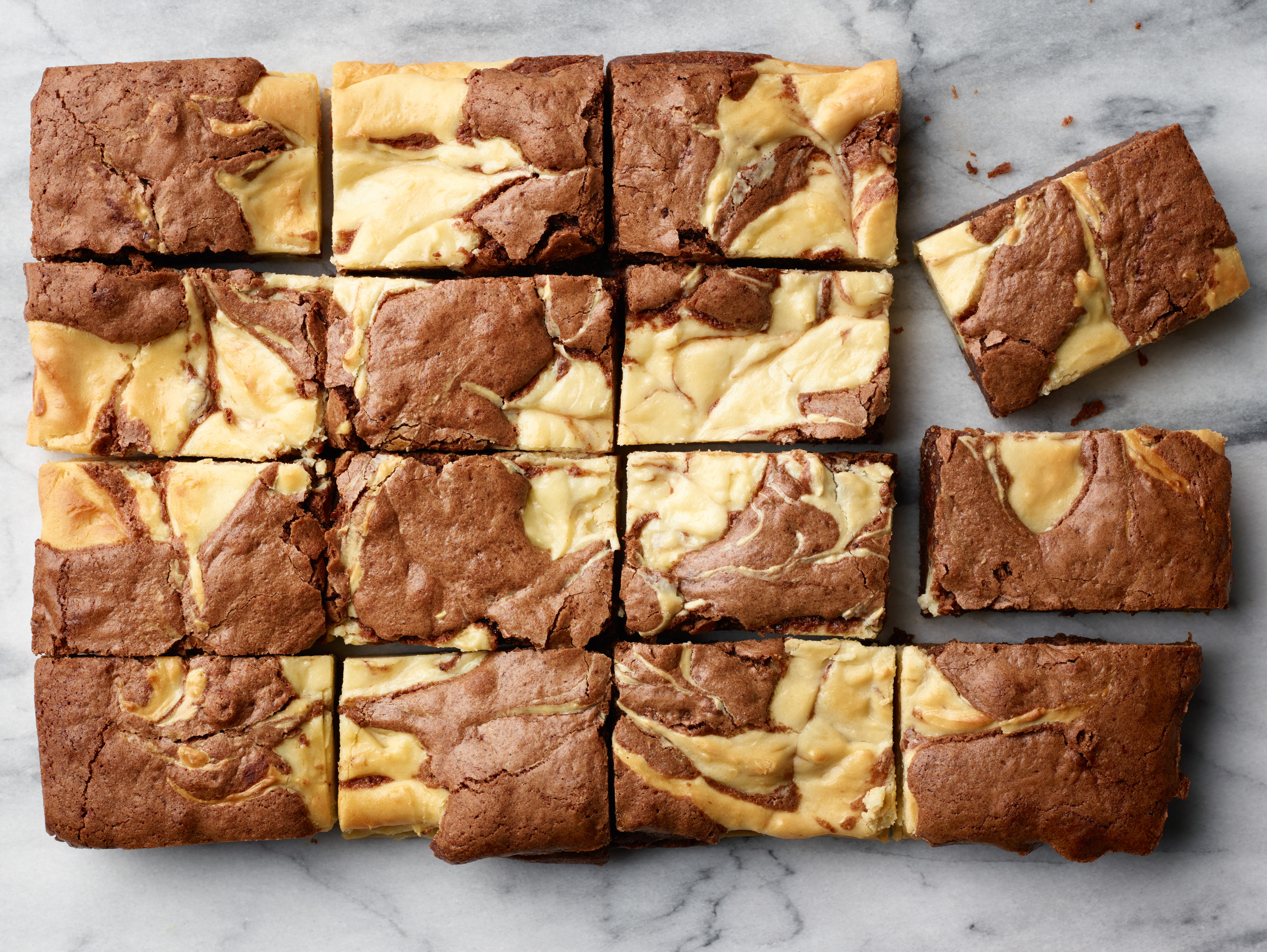 Marbled Skillet Brownie Cake with Cake Batter - Plating Pixels