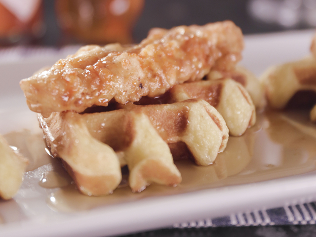 Buttermilk Waffles With Buttermilk Fried Chicken Tenders Recipe Bobby Flay Food Network